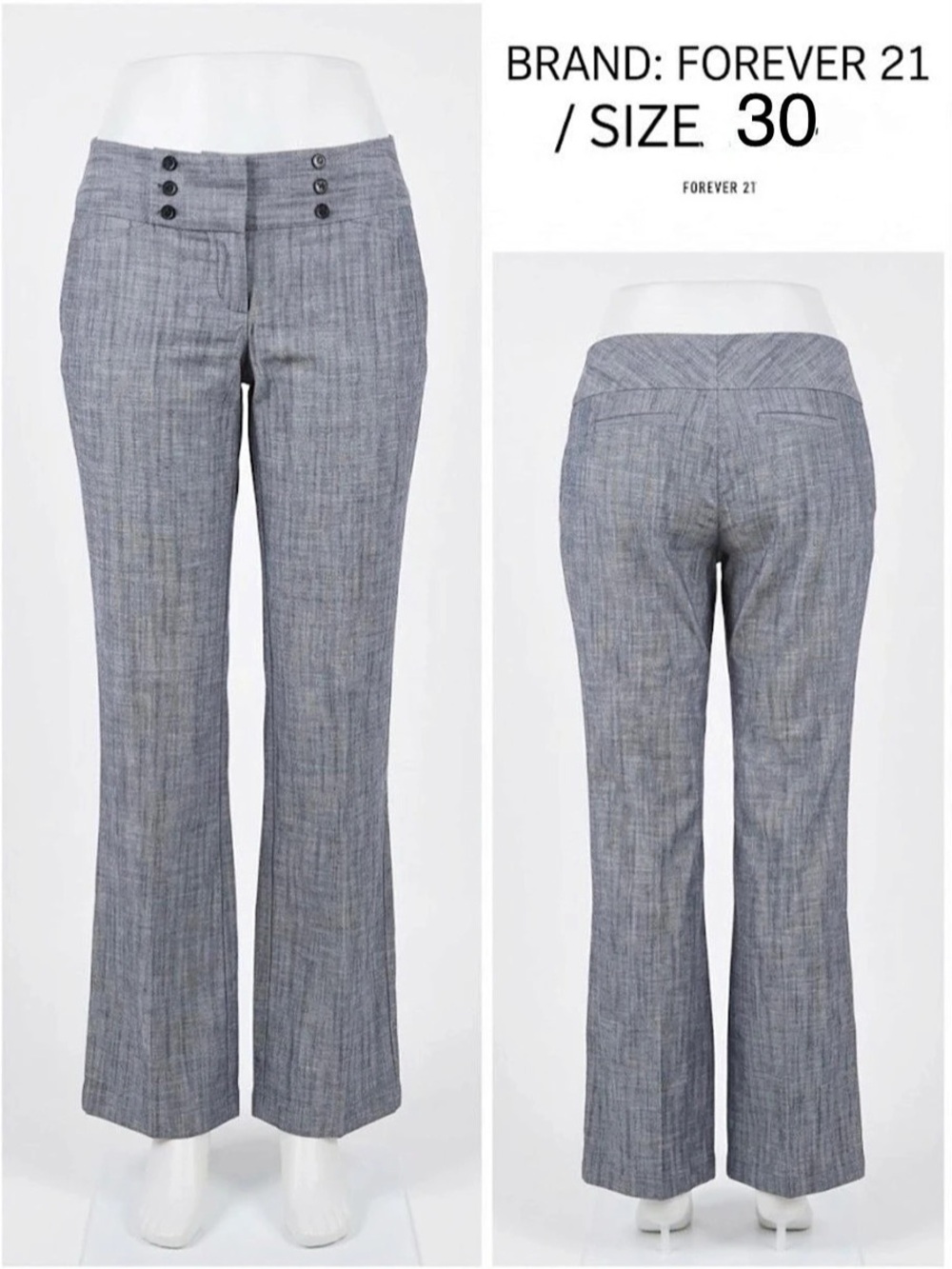 Forever 21 Women's Checkered Flare Pants Waist 30